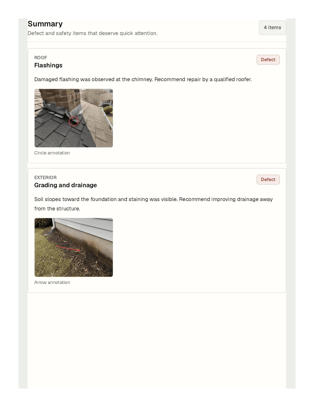 InspectorKit sample report summary page